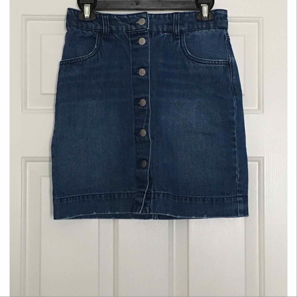 H&M Blue Jean/Denim Button-Down Skirt